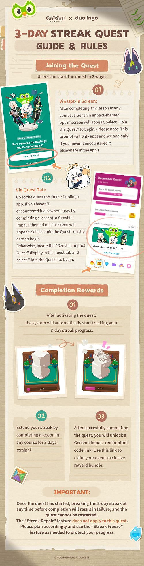 《原神》× “多鄰國 Duolingo” 合作任務活動開跑 《原神》× “多鄰國 Duolingo” 合作任務活動開跑