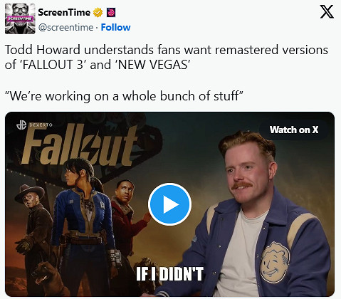 陶德暗示《輻射3》與《新維加斯》重製版開發中! 陶德暗示《輻射3》與《新維加斯》重製版開發中!