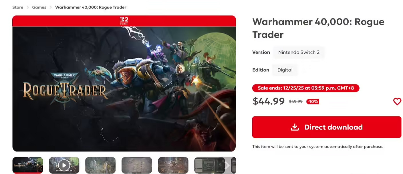 太空史詩CRPG《戰鎚40K:行商浪人》登陸Switch 2平台 太空史詩CRPG《戰鎚40K:行商浪人》登陸Switch 2平台