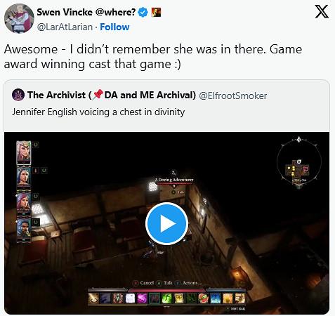 粉絲希望《光與影》瑪埃爾配音演員回歸《神界》新作 粉絲希望《光與影》瑪埃爾配音演員回歸《神界》新作