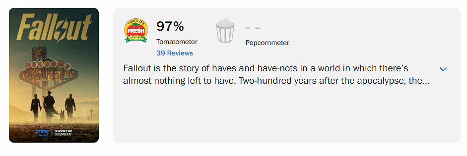 《輻射》真人劇第二季開局王炸！爛番茄新鮮度高達97%