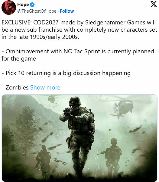 業內人士爆料《決勝時刻》2027年將推全新子系列! 業內人士爆料《決勝時刻》2027年將推全新子系列!