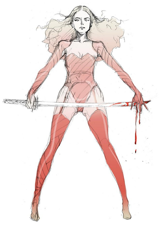 《死亡擱淺2》角色"明日"早期設定圖：嗜血女武士！