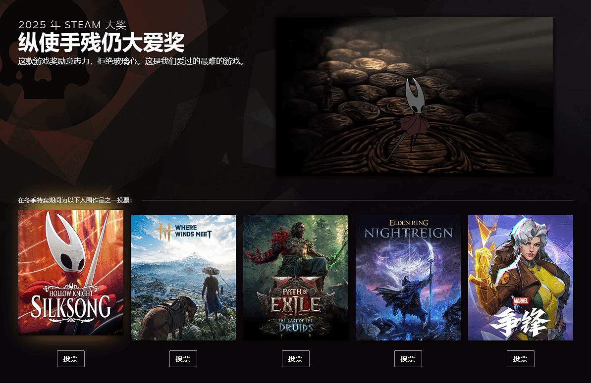 Steam大獎提名公開：《光與影》《天國拯救2》等入圍