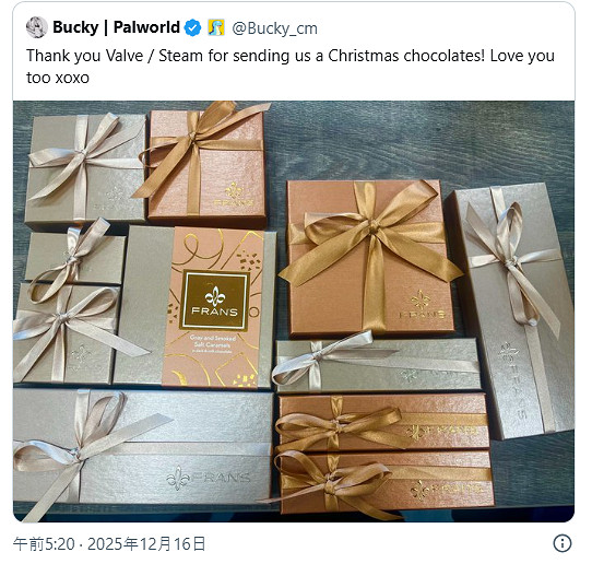V社聖誕送高級巧克力! 多款熱門遊戲工作室收禮引熱議