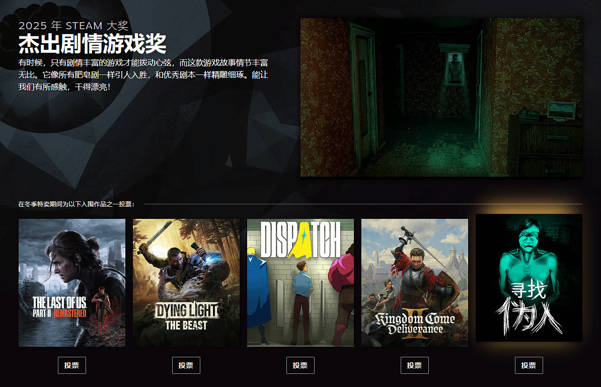 Steam大獎提名公開：《光與影》《天國拯救2》等入圍