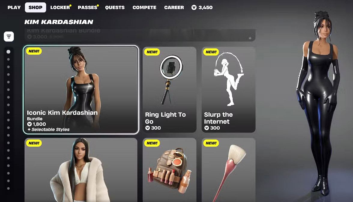 《堡壘之夜》宣布卡戴珊皮膚上市七日打破銷售紀錄