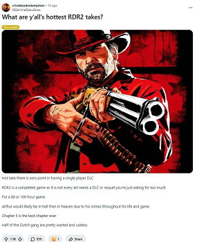 續作被質疑？《大鏢客2》遭粉絲熱議：並非那般完美