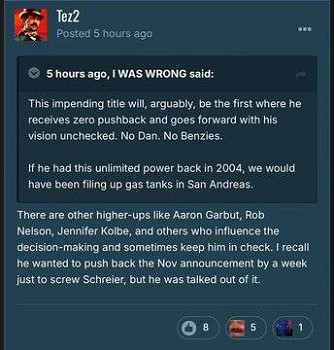 曝R星老大曾因為看爆料不爽 而計劃推遲《GTA6》官宣