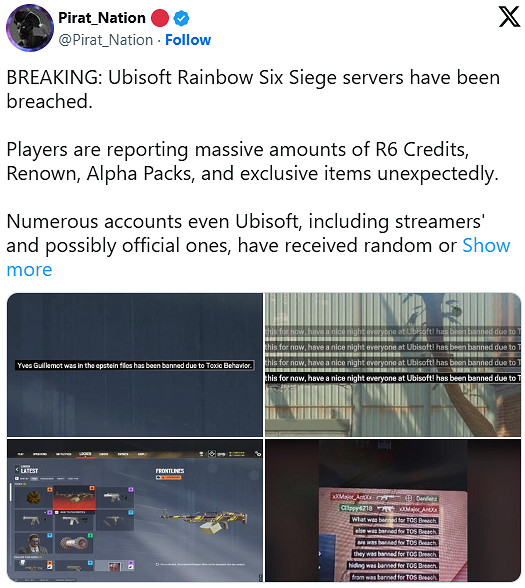 育碧宣布回滾《虹彩六號》全服交易資料至安全時間點 育碧宣布回滾《虹彩六號》全服交易資料至安全時間點