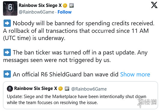 早報：《虹彩六號》回滾全服交易資料！《塔科夫》公布明年更新