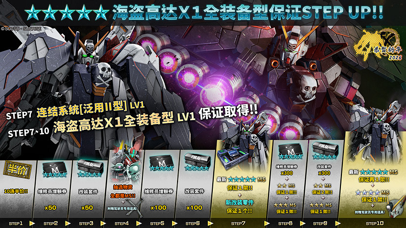 『機動戰士高達激戰任務2』決定舉辦「恭賀新年2026」！新機體「海盜高達X1全裝備型​」參戰!