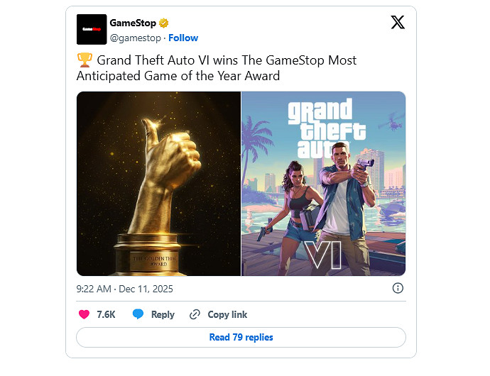 這次真的等到了!R星官宣:《GTA6》定檔2026年11月 這次真的等到了!R星官宣:《GTA6》定檔2026年11月