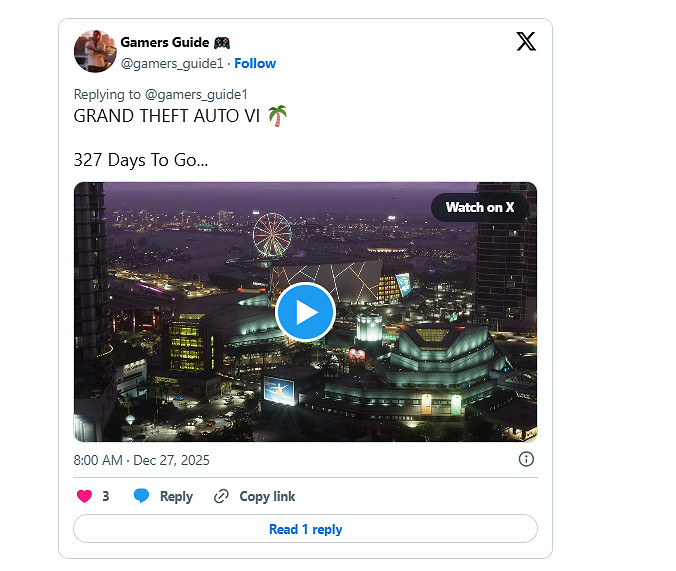 這次真的等到了!R星官宣:《GTA6》定檔2026年11月 這次真的等到了!R星官宣:《GTA6》定檔2026年11月