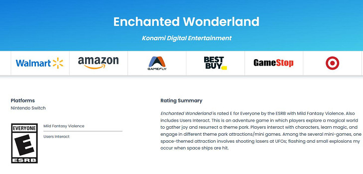 科拿米新遊現身ESRB評級網站評為E級 重建樂園玩法