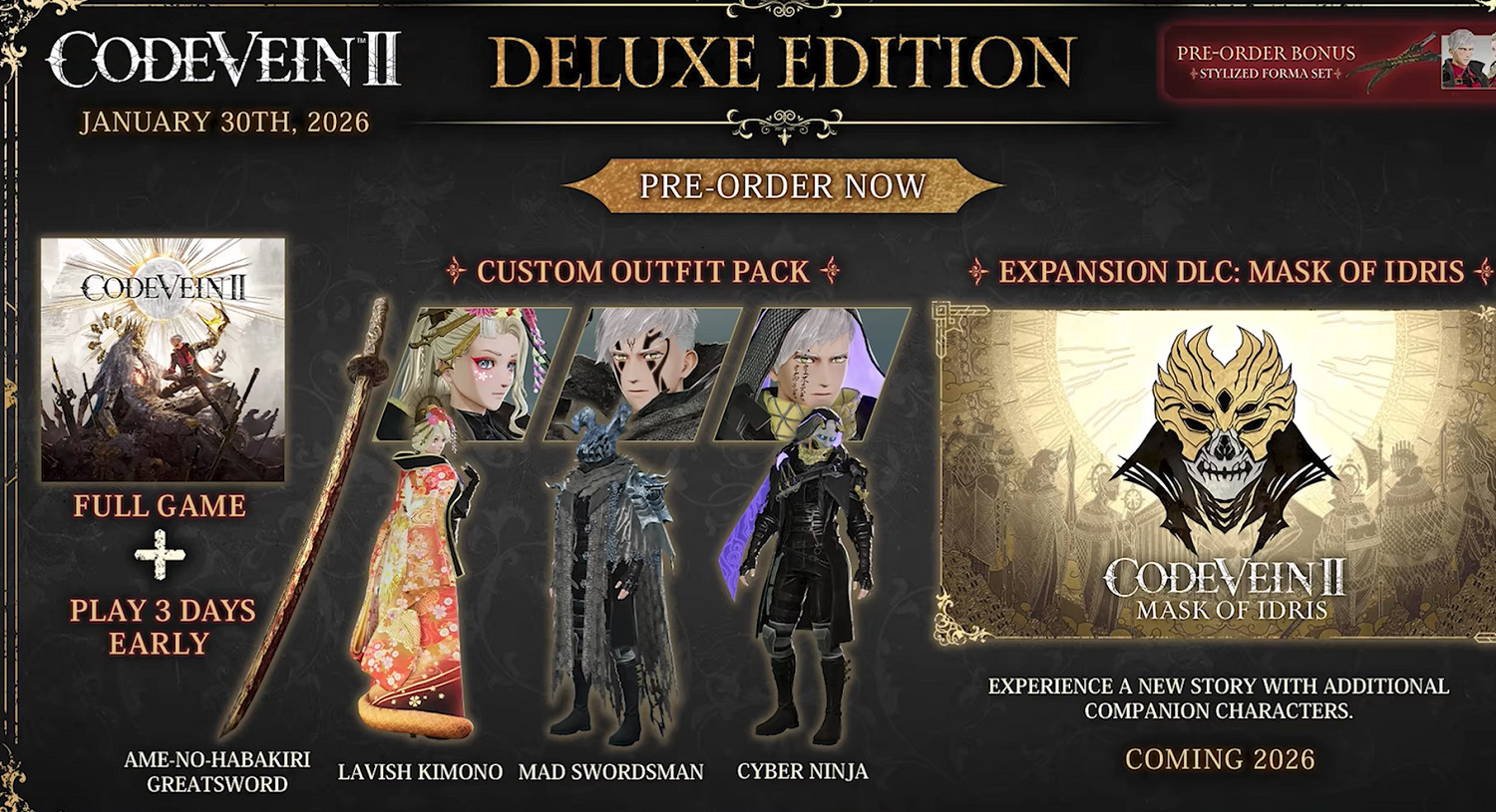 《噬血程式碼2》新預告：捏臉系統展示8款預設角色亮相