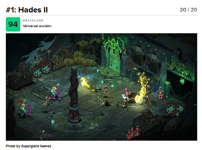 M站公開2025年最佳PC遊戲榜單：《光與影》僅排第三