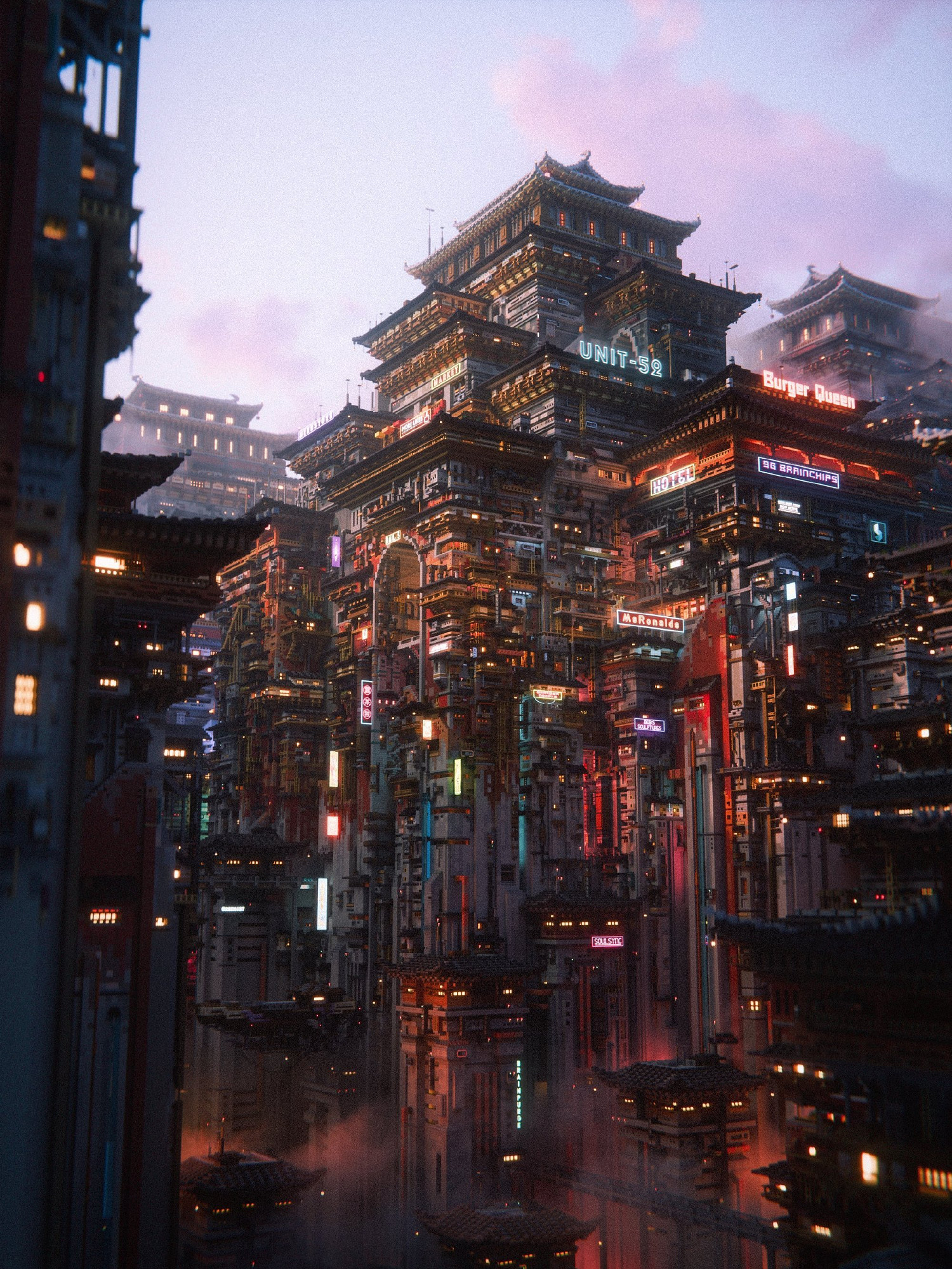 《當個創世神麥塊》建築大佬分享自製神作：中式賽博超驚豔!