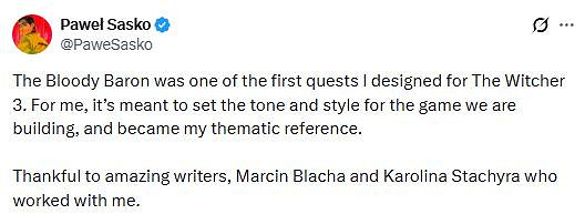 《巫師3》「血腥男爵」任務設計者 曾害怕把遊戲搞砸