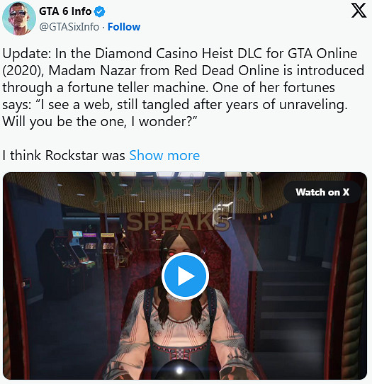 《荒野大鏢客2》蛛網謎題竟與《GTA OL》彩蛋相呼應