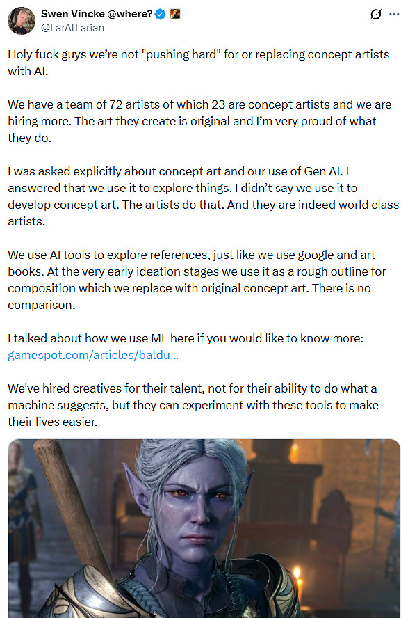 《莊園領主》發行商總經理稱：項目禁用AI並寫入合約