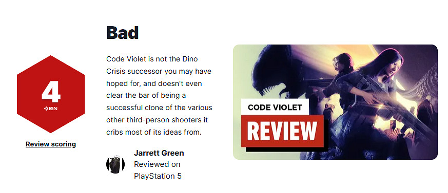 開年第一爛作？PS5獨占遊戲《Code Violet》IGN僅4分