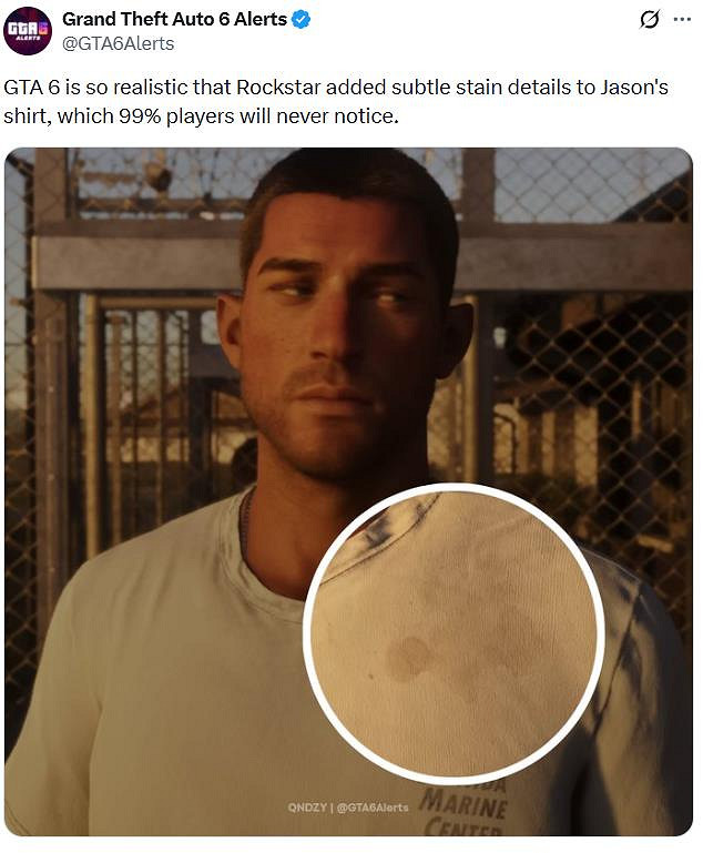 等瘋了!《GTA6》跳票後玩家開始解讀傑森襯衫汙漬 等瘋了!《GTA6》跳票後玩家開始解讀傑森襯衫汙漬