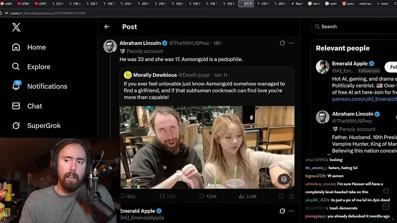 Asmongold被亂黑喜歡未成年 Kaise出面辟謠：我25了