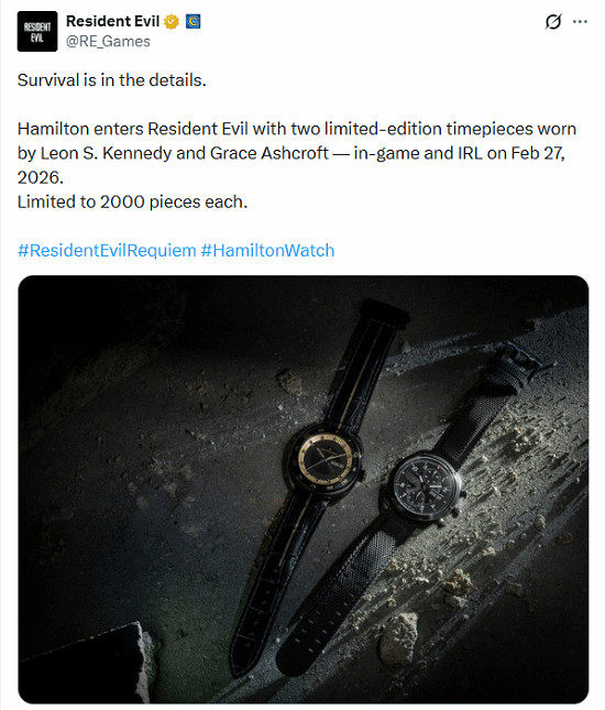 《惡靈古堡9：安魂曲》連動漢密爾頓聯名手表引爭議