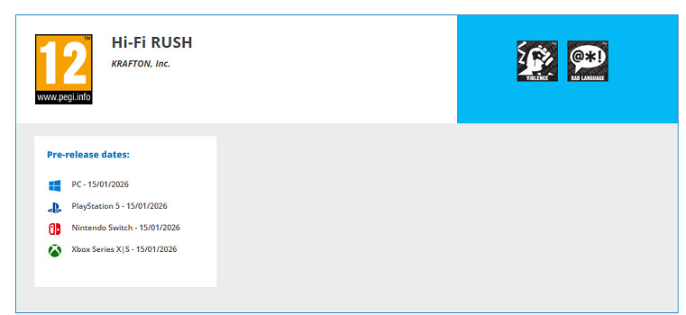 《完美音浪》再獲PEGI評級! 或登陸Switch及後續機型
