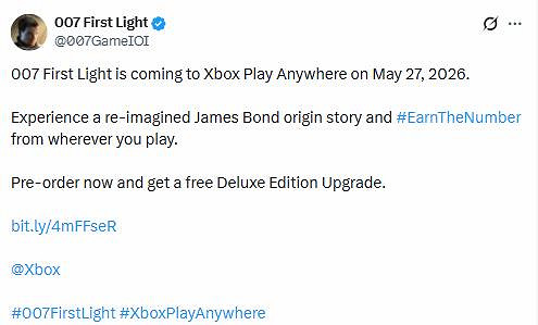 《007:初露鋒芒》官宣加入Xbox Play Anywhere計劃！