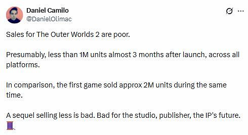  Xbox Game Pass (XGP) 的鍋？曝《外圍世界2》發售三個月銷量不足百萬！