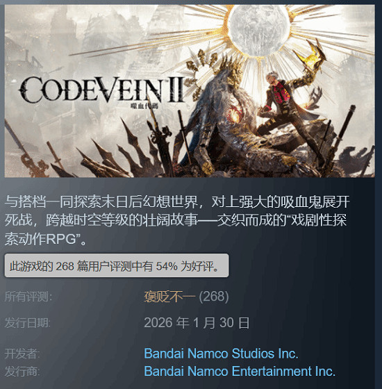 不成功 便成翔？《噬血程式碼2》優化一坨屎 多半差評！