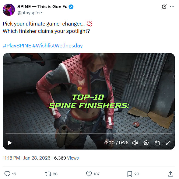 《Spine》開發者分享新實機! 十種功夫槍戰處決技亮相