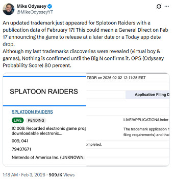 曝《斯普拉遁》續作商標更新! 或關聯2月任天堂直面會