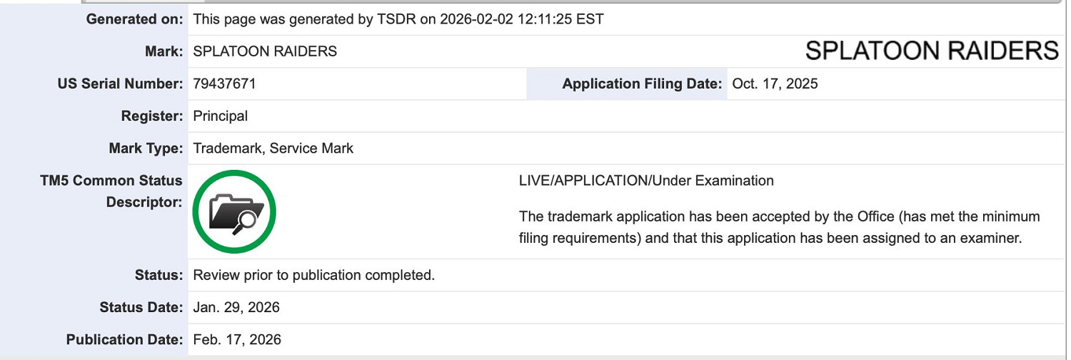 曝《斯普拉遁》續作商標更新! 或關聯2月任天堂直面會