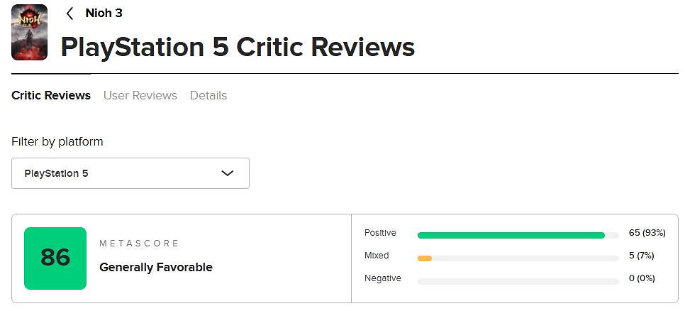 《仁王3》M站均分86分：戰鬥系統完美 敘事需要改進