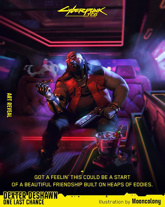 電馭叛客官方集換式卡牌遊戲角色插畫：含強尼·銀手等