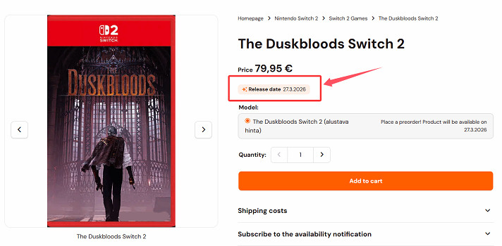 FS社新作《The Duskbloods》發售日泄露：3月27日！