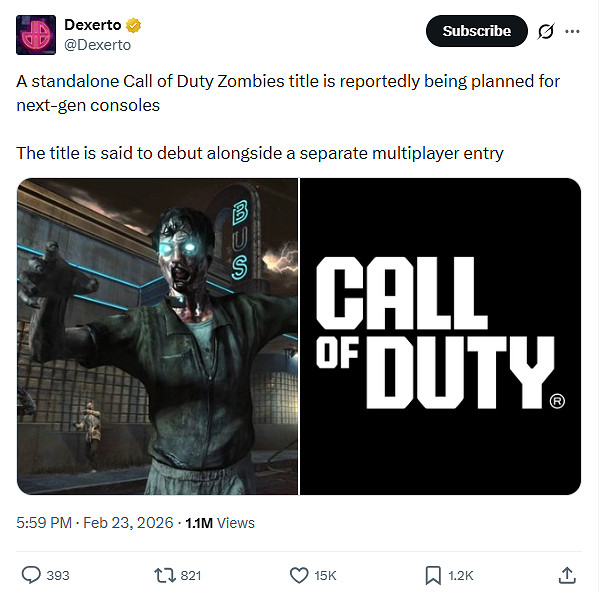 決勝時刻官方否認獨立殭屍遊戲! 業內人士仍堅持己見