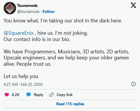 SE新版《FF7》被嘲太糟糕？mod團隊喊話：聘用我們