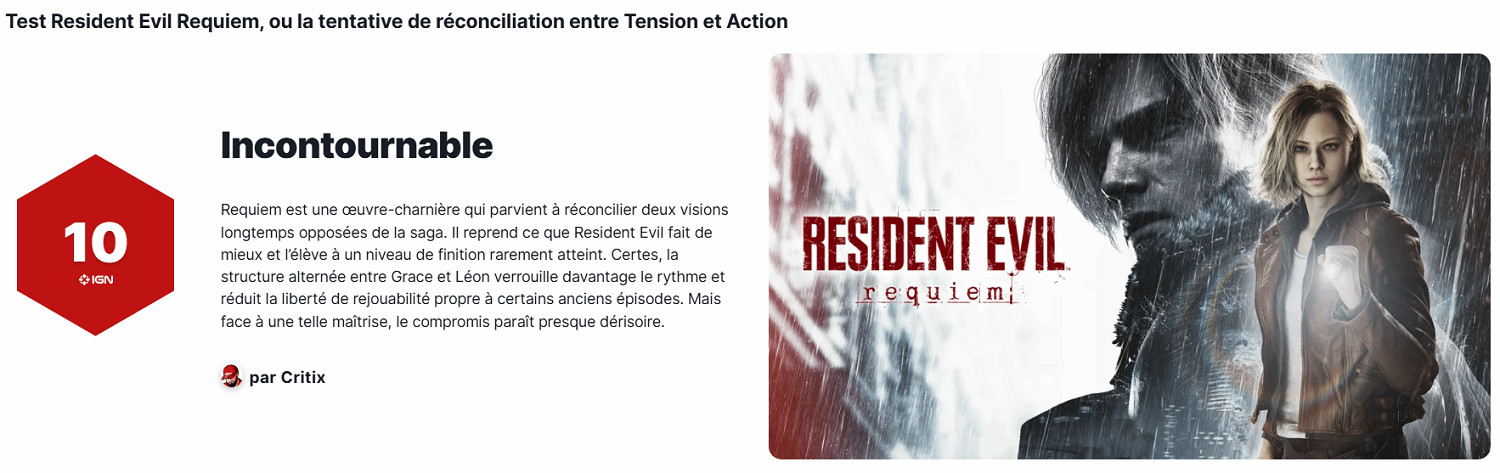 《生化9》IGN法國10分：系列迄今為止的巔峰之作！