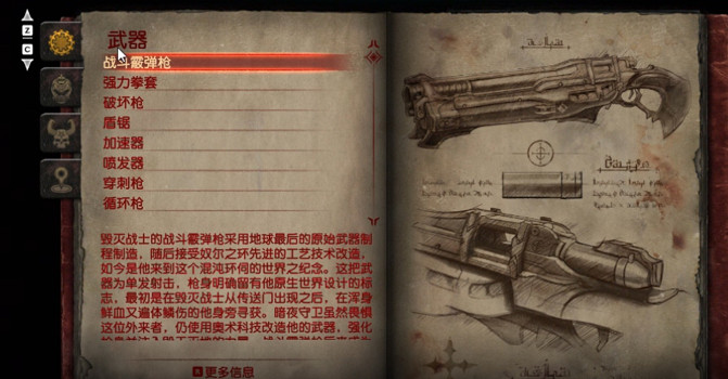 《毀滅戰士黑暗時代》武器圖鑒 (第1頁：戰鬥霰彈槍)