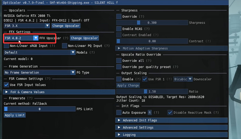《沉默之丘f》替換FSR4.0.2方法 《沉默之丘f》替換FSR4.0.2方法