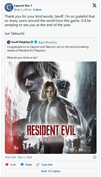 傑夫祝賀《生化9》發售 卡普空暗示將出席年底頒獎禮