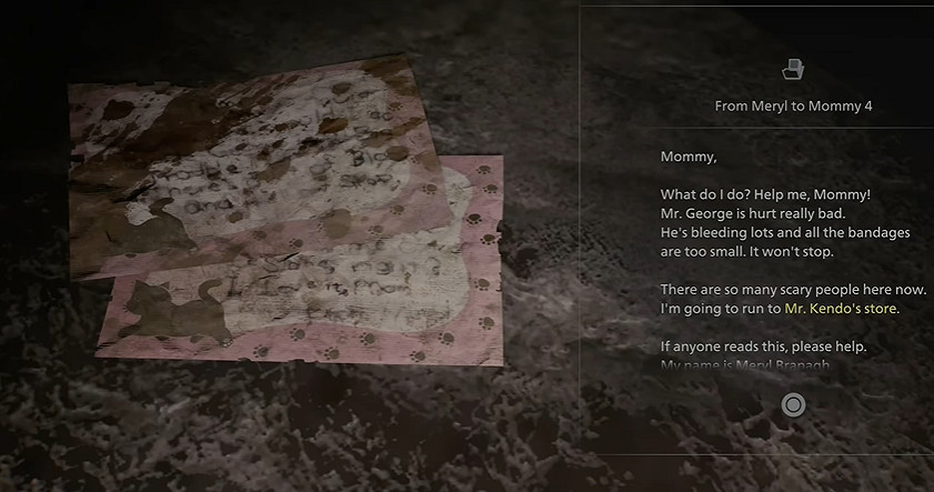 《惡靈古堡安魂曲》梅麗爾給媽媽的信位置介紹