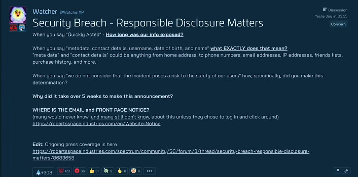 《星際公民》官方透露遊戲遭駭客入侵！引發玩家不滿