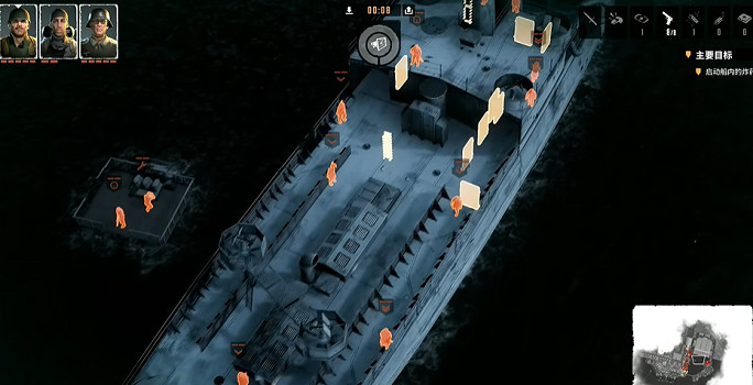 《魔鬼戰將起源》圖文攻略 全關卡潛行道具用法及任務難點解密攻略 (第19頁：白羊座行動-啟動船內的炸藥)