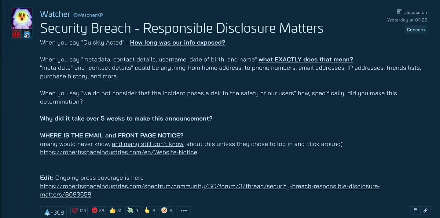 《星際公民》官方透露遊戲遭駭客入侵！引發玩家不滿