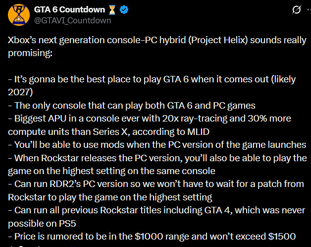《GTA6》最理想設備?次世代Xbox主機性能規格曝光 《GTA6》最理想設備?次世代Xbox主機性能規格曝光
